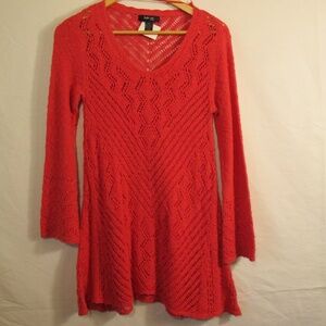 Style & Co. Red Vintage eyelet knit sweater dress or tunic